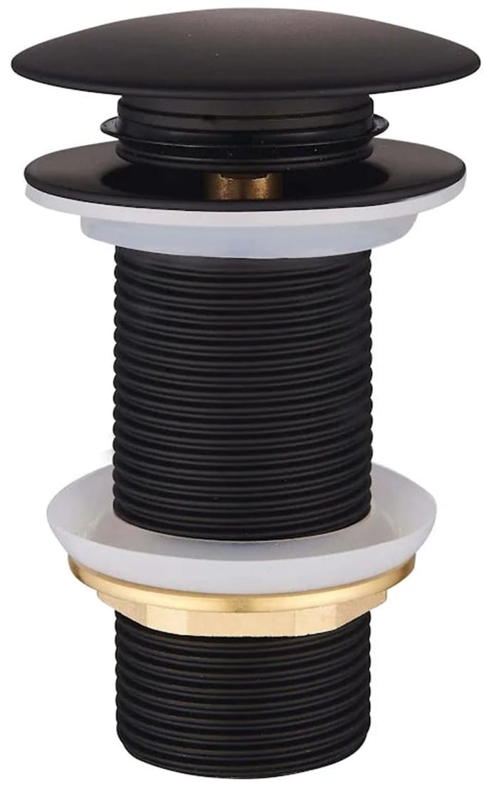 DutchLine Afvoerplug - Extra Lange Clickwaste 10cm – Mat Zwart