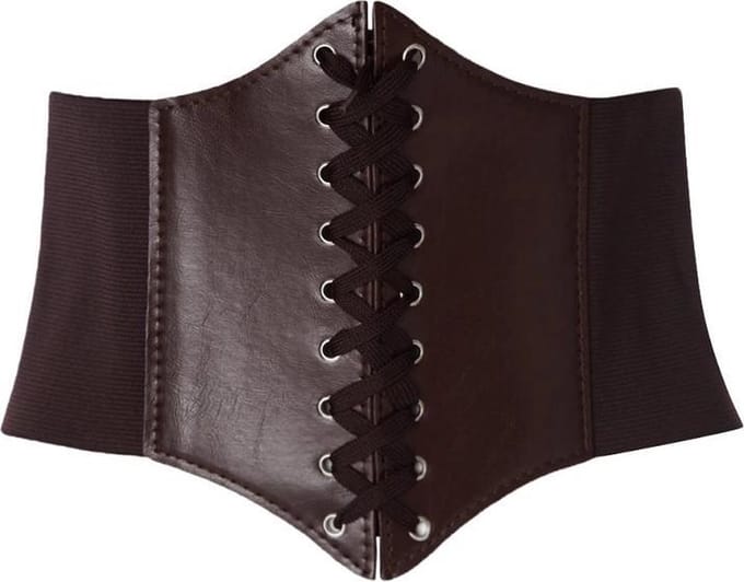 Brede Korset Taille Riem | Bruin | Elastische Dames Riem
