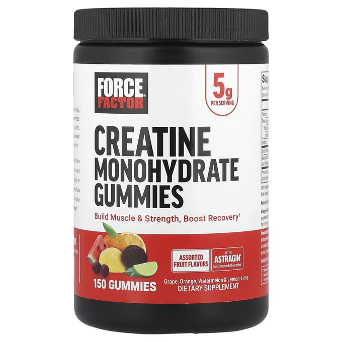 Force Factor, creatine monohydraat gummies, gemengd fruit, 150 gummies