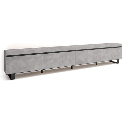 Skraut Home TV-Meubel, Lowboard, 320x35x57cm, Groot formaat TV, Industrieel design, Cement