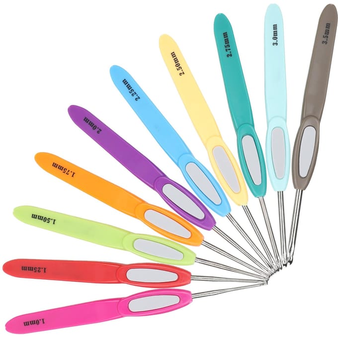 10 stuks haaknaaldset plastic antislip kleur handvat DIY fijne kant handgeweven trui gereedschap multi