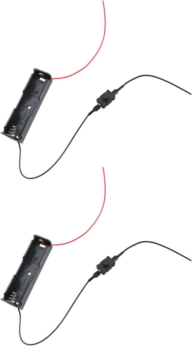 Batterijhouder - Batterijdoos - DIY Projecten - Met Schakelaar - 3x0.83x0.78inch - Zwart