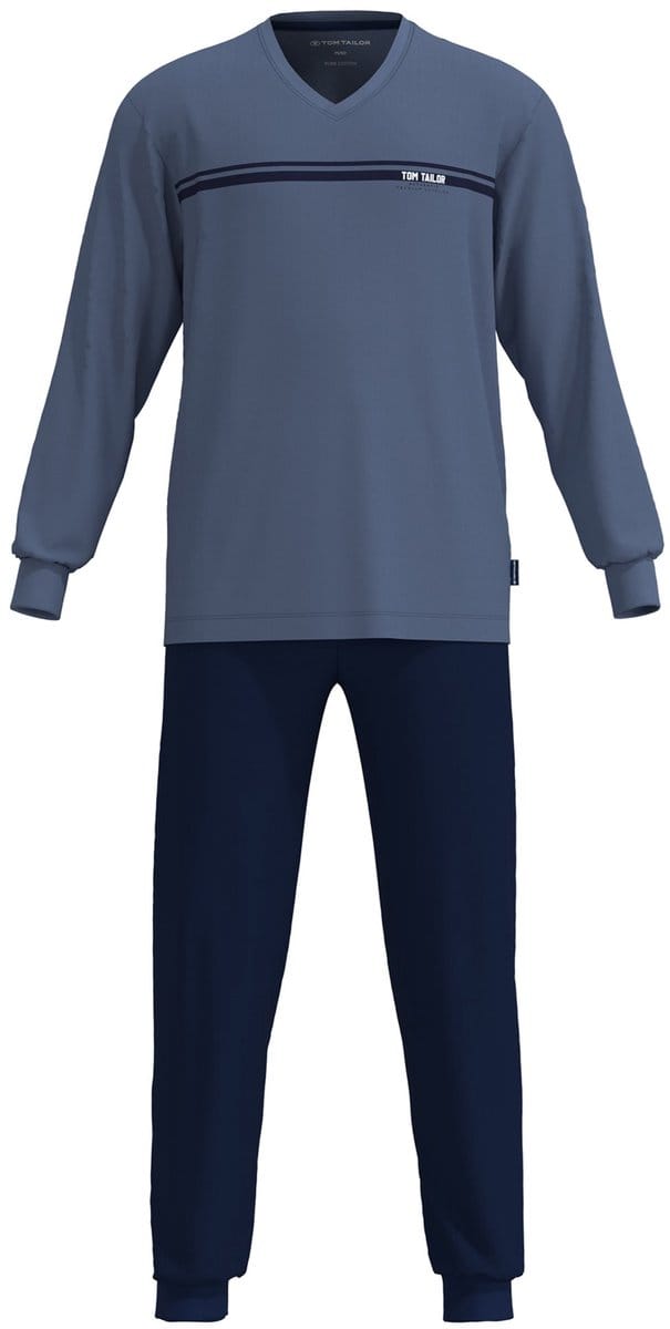 Tom Tailor - Pyjamaset met logoprint - Maat 54 - blue-medium-solid