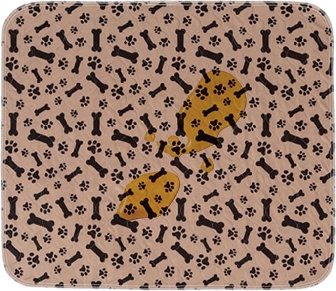 Wasbare Pipi Mat - Honden Trainingsmat - Zindelijkheidstraining Hond - Geurremmend Absorberend - 70 x 80 cm - Lichtbruin