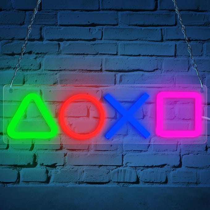 Neon Lamp - Game Controller Buttons - USB of Batterijen - Neon Verlichting - Neon Led Lamp - Neon Wandlamp - Mancave