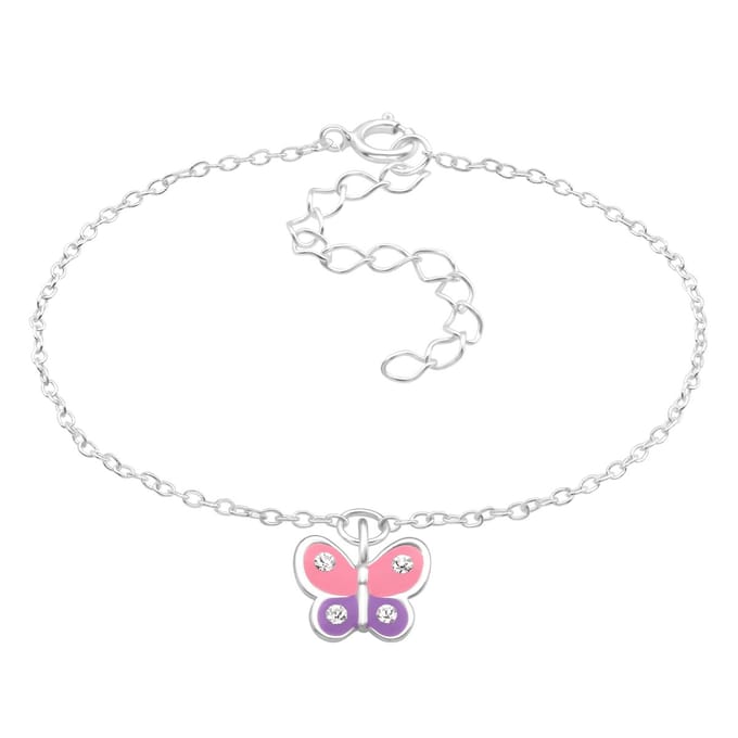 Amanto Kids Armband Gaury - 925 Zilver E-Coating - Vlinder - 7x9mm - 14+4cm