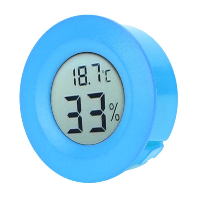Mini Circulair Ingebouwde Digitale LCD Thermometer Hygrometer Vochtigheid Temperatuurmeter Binnen Blauw blue