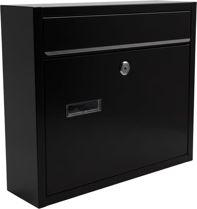 Brievenbus met slot - 31 x 36 x 10 cm - metaal - zwart