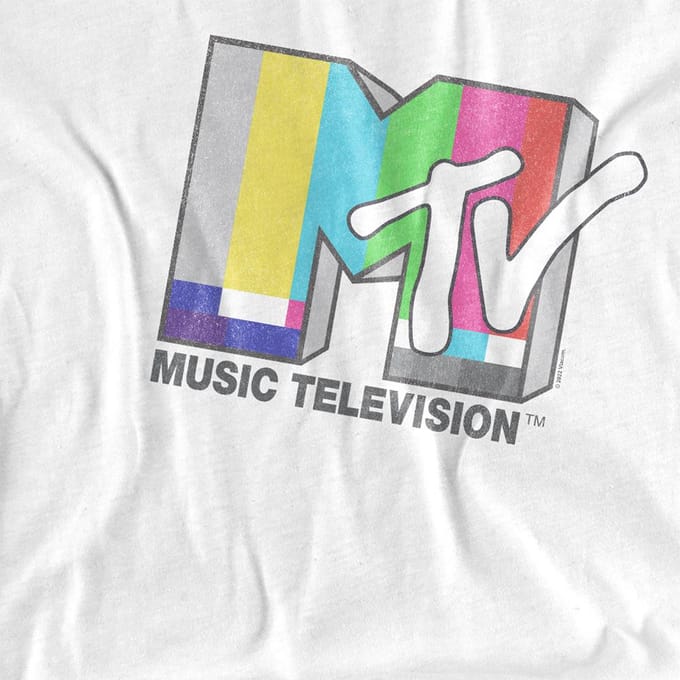 MTV Unisex Adult Bar T-Shirt M blanc