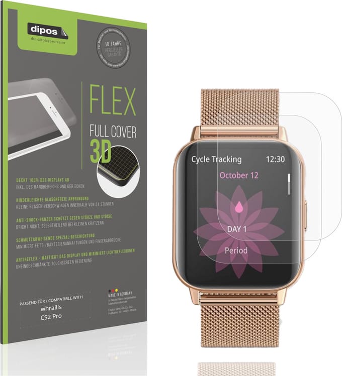 dipos FLEX – 2x Matte Screenprotector geschikt voor whraills CS2 Pro | Volledige Schermbescherming | Case-Friendly