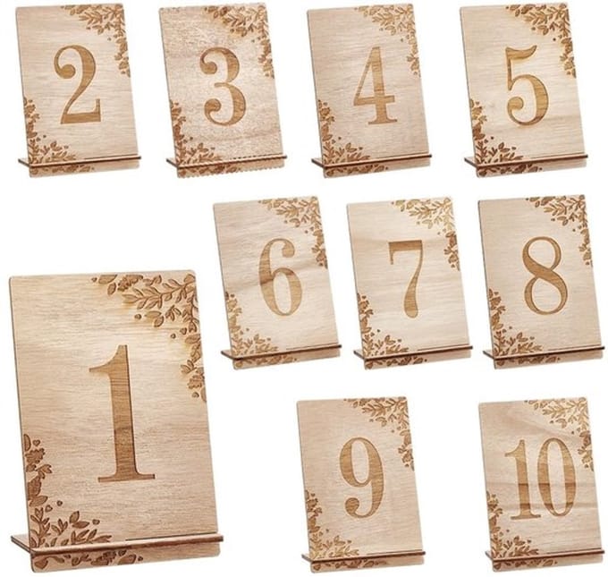 Dailygoody - Houten Tafel Nummers - Rustieke Tafel Borden
