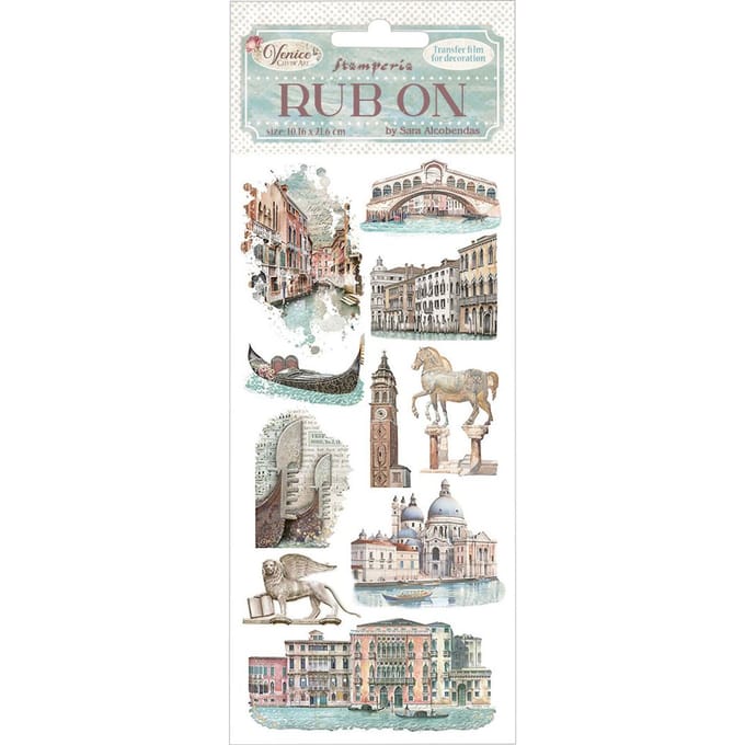 Stamperia - Venice City of Art Rub-On 4x8,5 Inch Monuments (DFLRB170)