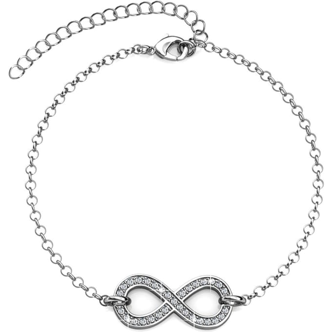 Infinity Eight Armbanden - Zilver en Kristal