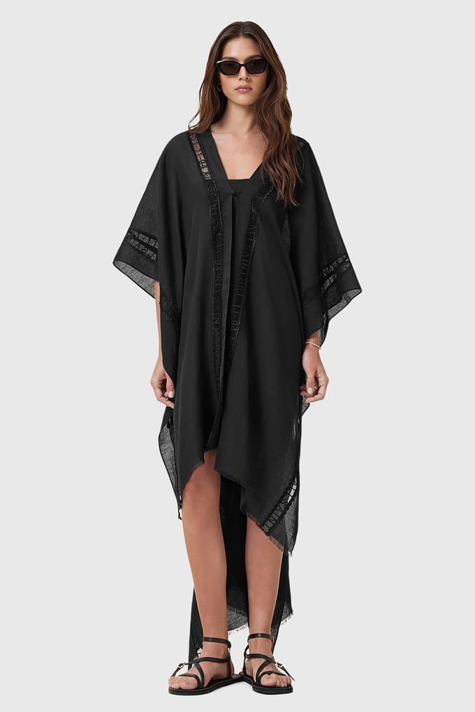 AllSaints Anthea Ruana Black Maat: OS | Wikkeljassen Outlet | Dames | Zwart