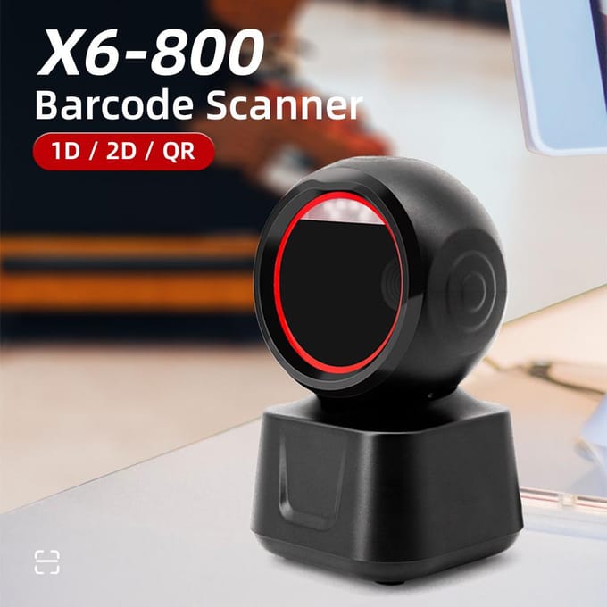 1D 2D QR Desktop Bedrade Barcodescanner Hoge snelheid Platform Handsfree Automatische Sensormeter USB 0 zwart