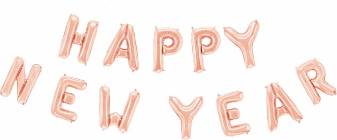 Folieballon Tekst 16" 'Happy New Year' Rosé Goud