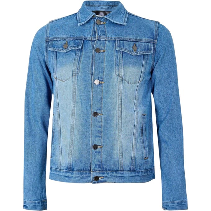 Criminal Damage Heren denim jasje (Blauw)