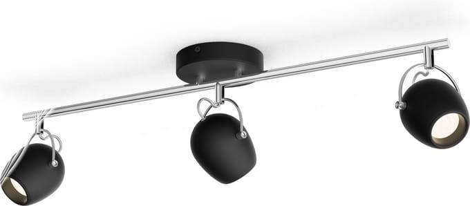 Philips Rivano Opbouwspot - Geïntegreerd LED - Zwart - 3 x 4,3W - 1200 lumen