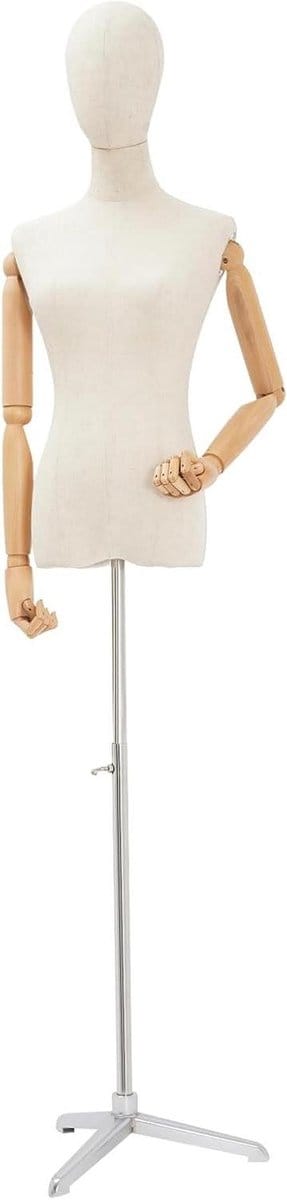 Kleding etalagepop - Paspop vrouw - Kleding presenteren - Verstelbare hoogte - 92 cm model - Zilver