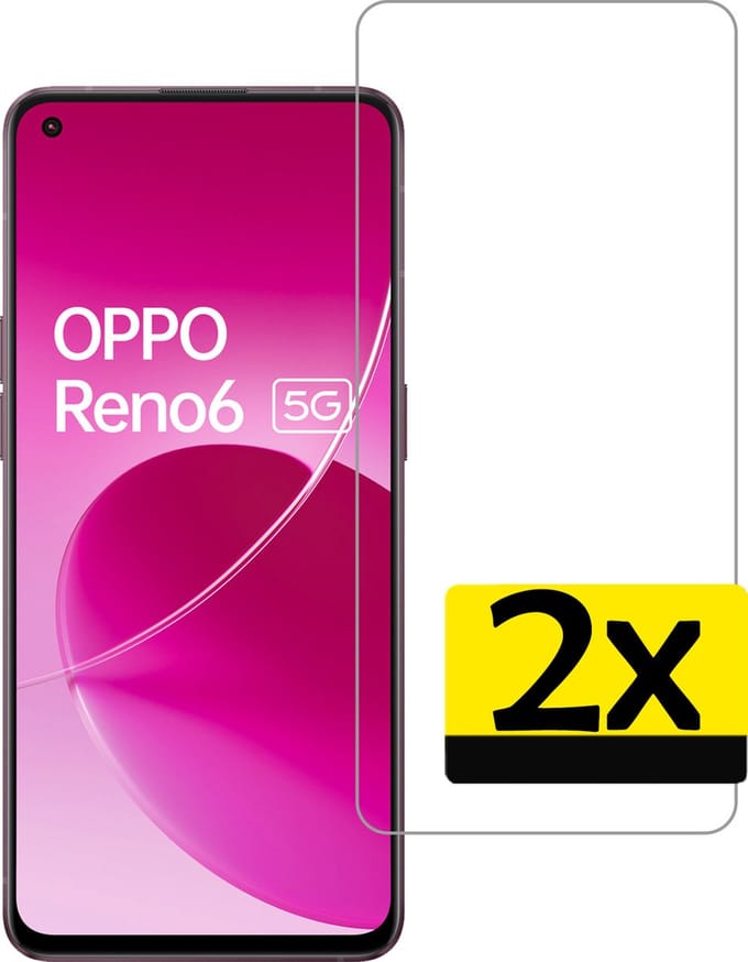 Screenprotector - Geschikt voor OPPO Reno 6 - 2 Stuks - Extra Sterk - Beschermglas - Gehard Glas - Tempered Glass - Screen Protector