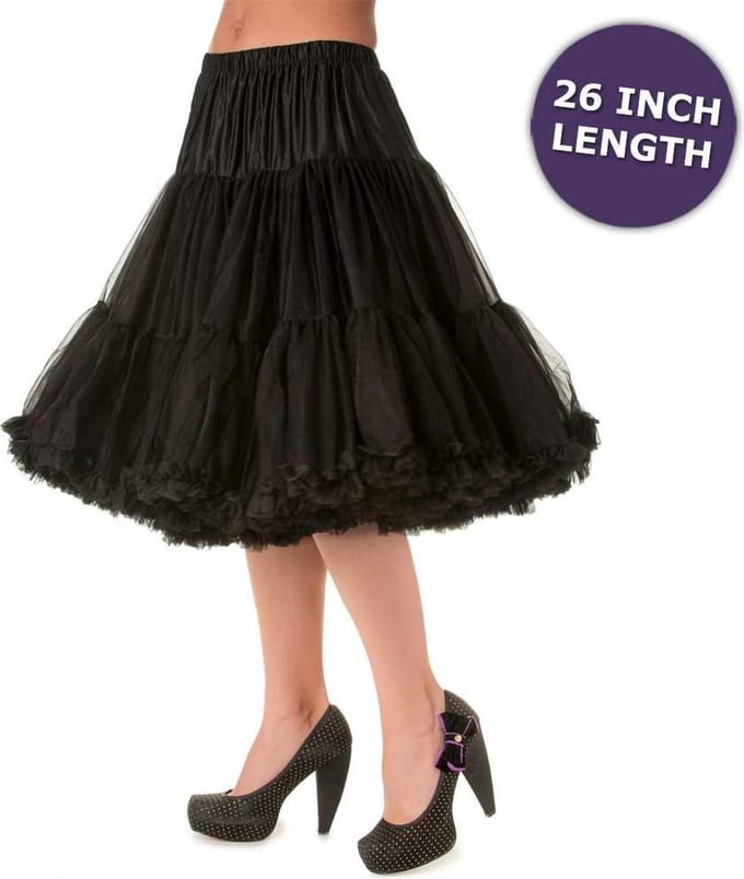 Banned 50's Petticoat Lang Zwart