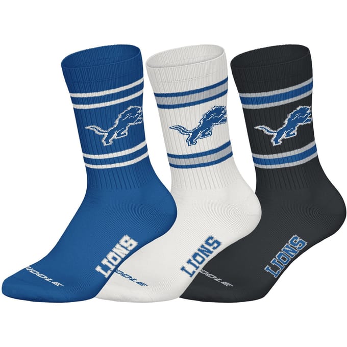 NFL DETROIT LIONS Crew Socks - 3-pack - Blauw/Wit/Zwart - Maat 39/42