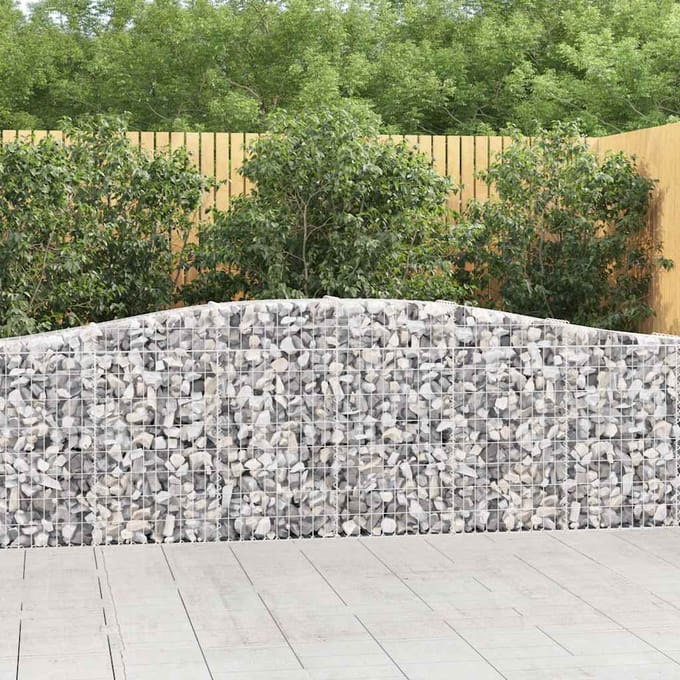 vidaXL - Schanskorven - 6 - st - gewelfd - 400x30x80/100 - cm - ijzer