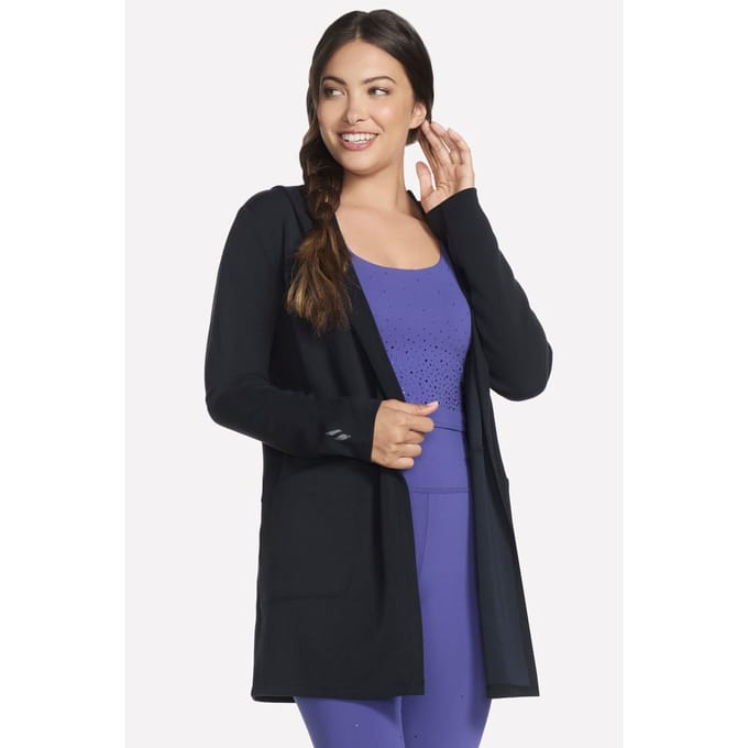 Skechers SKECHLUXE Elevate Rustige Hoodigan Dames Zwarte Cardigans