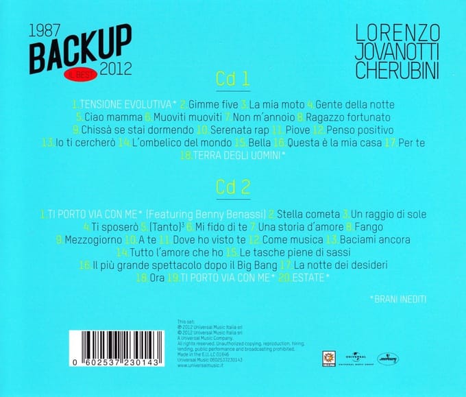 Jovanotti/Backup - Backup 1987-2012 (2 CD)