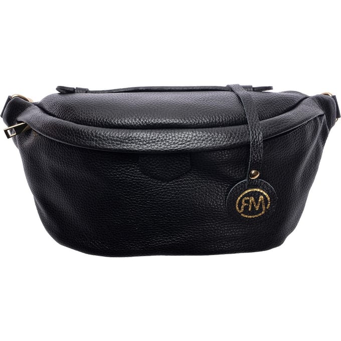 Roberta M Zwart Rundleer Tas