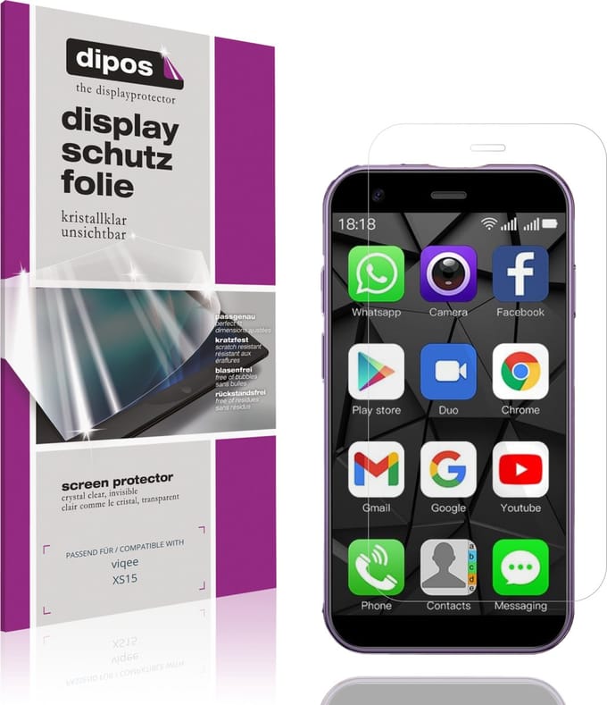 dipos – 4x Beschermfolie geschikt voor viqee XS15 | Krasbestendige & heldere Screenprotector Ultra-Thin