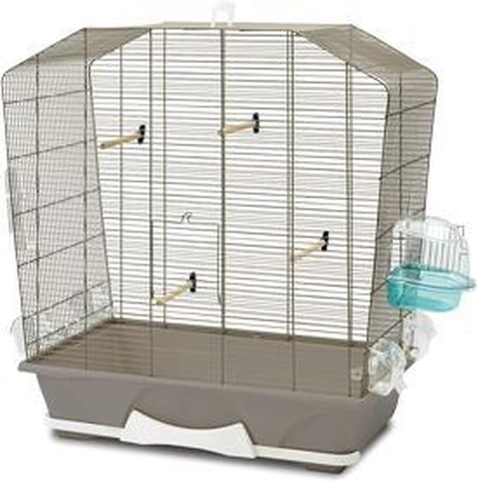 Vogelkooi Camille 50 Savic grijs/wit 72 x 39 x 74 cm