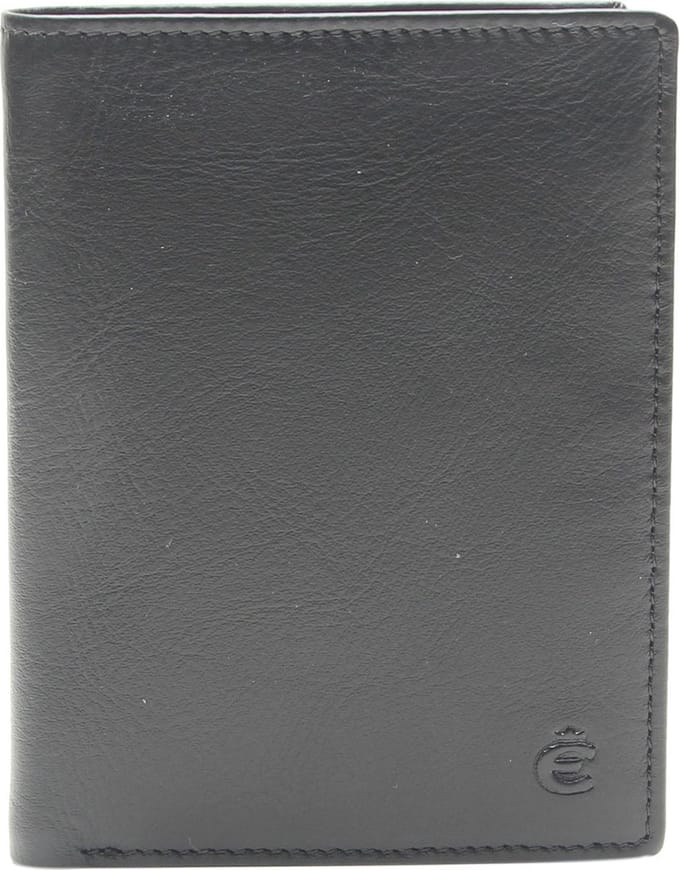Esquire Leren Portemonnee Slim Wallet High Black Zwart
