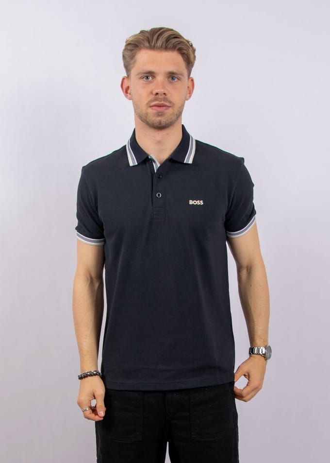 Hugo Boss polo lange mouw zwart