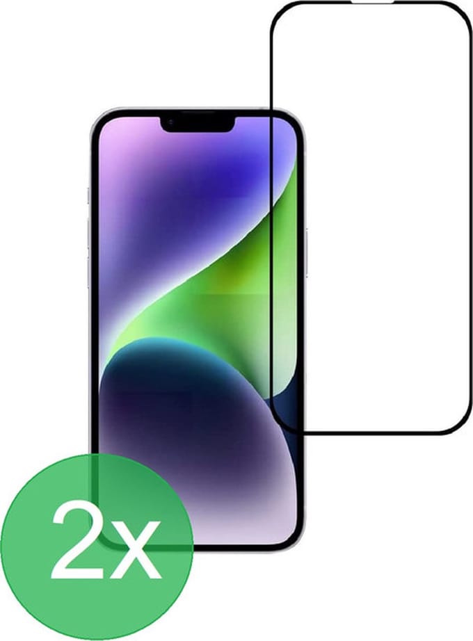 2x Screenprotector Full Geschikt voor iPhone 14 Plus - screen protector - volledige glas - bescherming - beschermglas - ZT Accessoires
