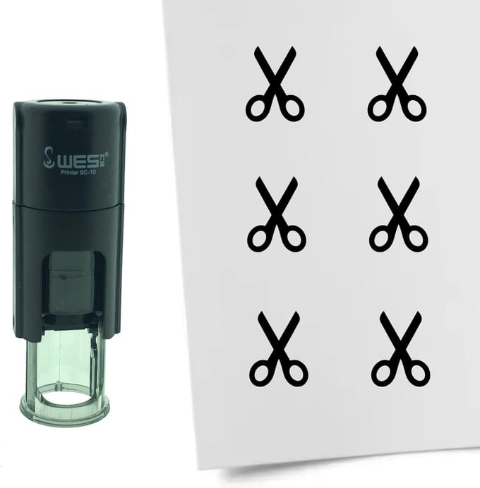 CombiCraft Stempel Schaar 10mm rond - zwarte inkt