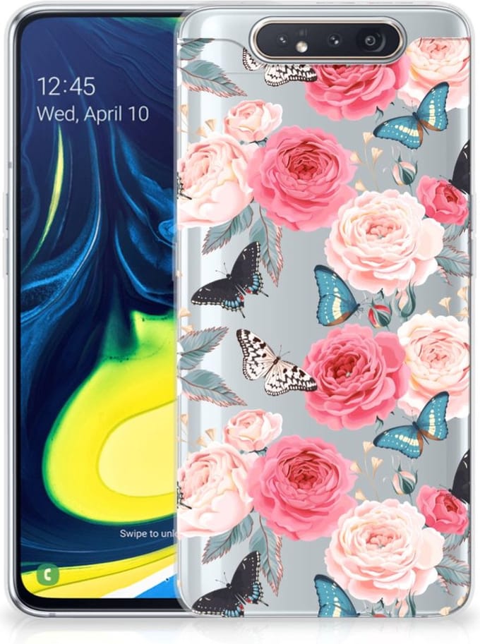 Samsung Galaxy A80 TPU Case Butterfly Roses