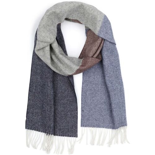 Profuomo Sjaal Lamswol Grijs Blauw Bruin - Maat - Heren