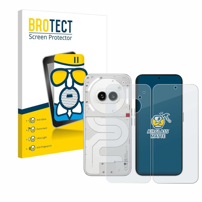 BROTECT - Screenprotector voor Nothing Phone (2a) (Voor+Achter) - Folie Beschermfolie Beschermglas matte