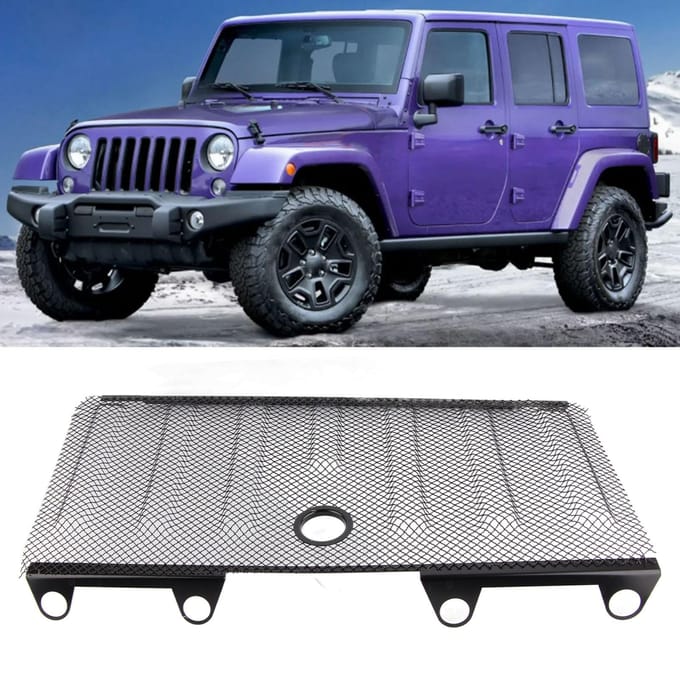 Voorinzet Grille Mesh Beschermer Geschikt voor Wrangler JK & Unlimited 2 en 4 Deurs 2016+ white