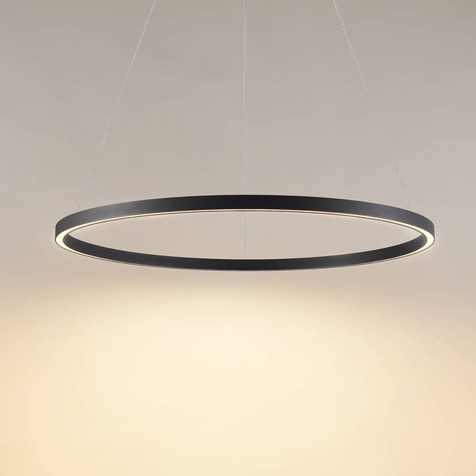 Molto Luce LED hanglamp Perfora, zwart, Ø 90 cm, aluminium