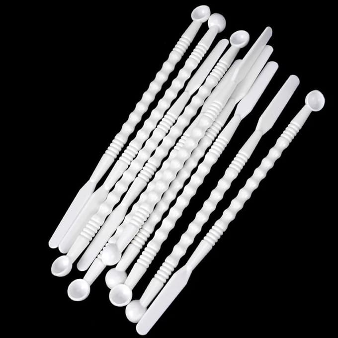 10 stuks Tandheelkundige Mengspatel Dubbelzijdig Plastic Mes voor Alginaat Cement Poeder Gips Gips Mengen blue