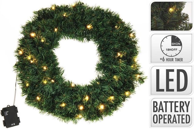 Krans 50cm 200 takjes met led