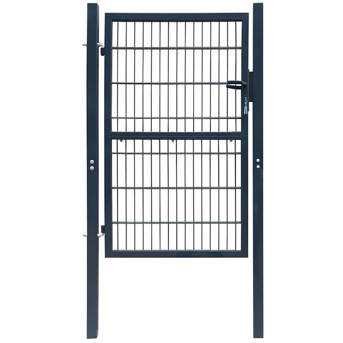 vidaXL - 2D - Poort - (Enkel) - Antracietgrijs - 100x120 - cm