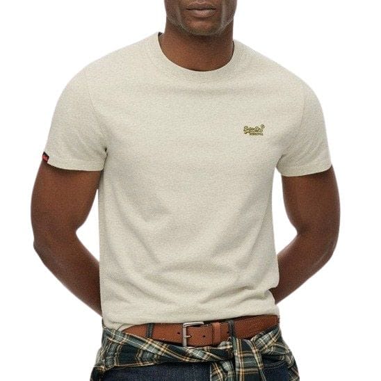 Superdry ESSENTIAL LOGO EMB TEE Heren T-shirt - Straw Grey Marl