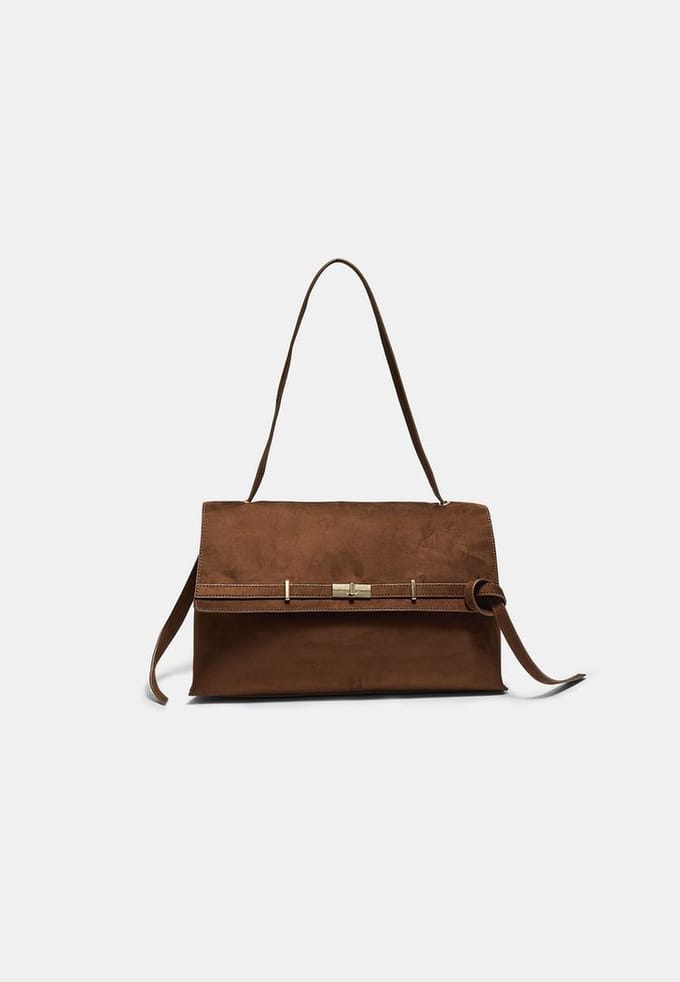 Stradivarius Maxi schoudertas met riemdetail  Bruin OS