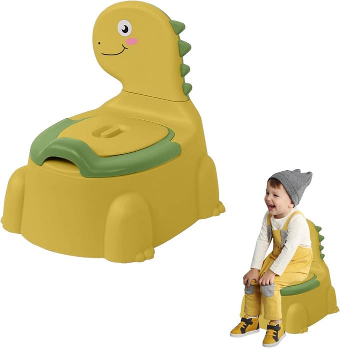 Draagbare reistoilet voor peuters - Dinosaurus potje stoel - Antislip basis - Geel