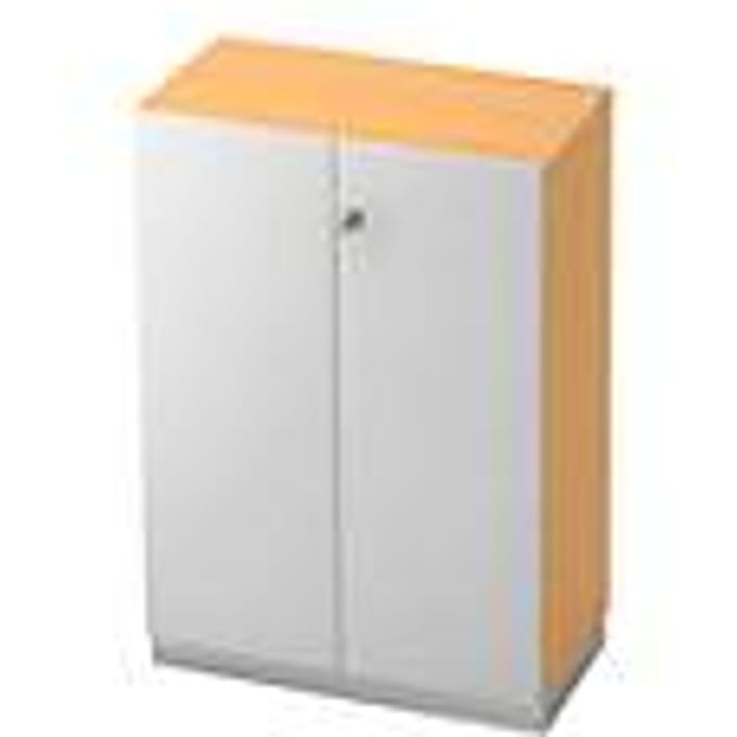 Archiefkast, 3 ordnerhoogten, B 800 x D 420 mm, beukenpatroon/zilver