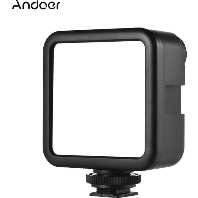 W49S Mini LED Videolamp 5600K Dimbaar 5W Ingebouwde Oplaadbare Batterij 3 Cold Shoe Bevestigingen Light Only zwart