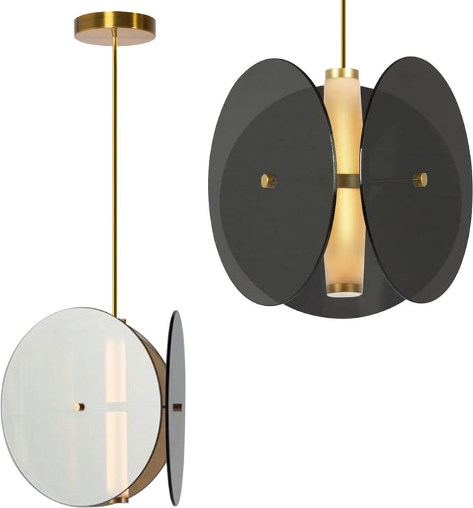 Toolight App1675-Cp Round Hanglamp Zwart 90X15X90Cm